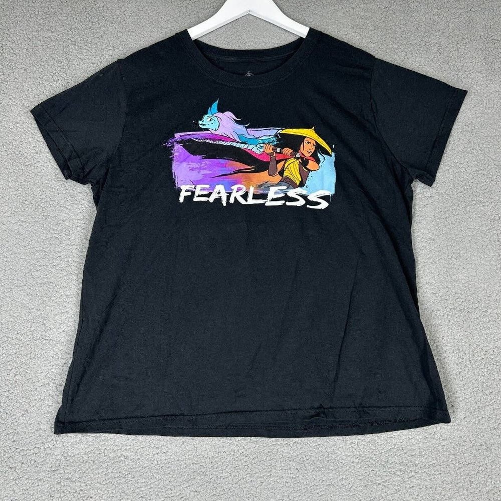 Disney Parks Women's 2XL T-Shirt Raya And The Last Dragon Fearless Black Casual